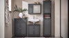 SoBuy BZR124-DG Meuble Colonne avec Panier à Linge – Armoire de Salle de Bain Rangement Étroit Étagère de Salle de Bain Petit Meuble WC Placard Gris 40x170x38 cm