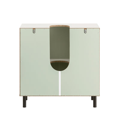 SoBuy BZR139-GR Meuble sous Lavabo Meuble sous Vasque avec 2 Portes et étagère réglable