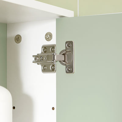 SoBuy BZR140-GR Armoire Murale Salle de Bain Vert et Blanc 60 cm avec 2 Portes, Étagères Réglables et Compartiment Ouvert – MDF E1