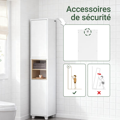 SoBuy BZR147-W Colonne de Salle de Bain 170 cm – Blanc