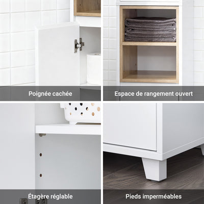 SoBuy BZR147-W Colonne de Salle de Bain 170 cm – Blanc