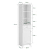 SoBuy BZR17-W Colonne Salle de Bain Meuble Salle de Bain Rangement avec Armoire et 3 Étagères Ouvertes, Petit Meuble Compact avec 1 Tiroir pour WC, Chambre 40x161x35 cm