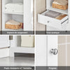 SoBuy BZR17-W Colonne Salle de Bain Meuble Salle de Bain Rangement avec Armoire et 3 Étagères Ouvertes, Petit Meuble Compact avec 1 Tiroir pour WC, Chambre 40x161x35 cm