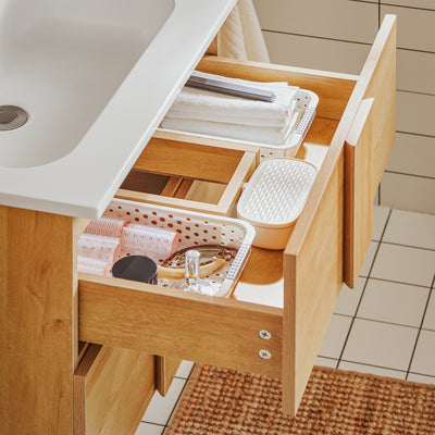 SoBuy BZR172-N Meuble sous Lavabo avec Deux tiroirs Meuble de Rangement  Meuble avec lavabo en céramique