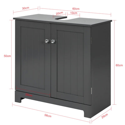 SoBuy BZR18-DG Meuble sous-Lavabo à 2 étages et 2 Portes