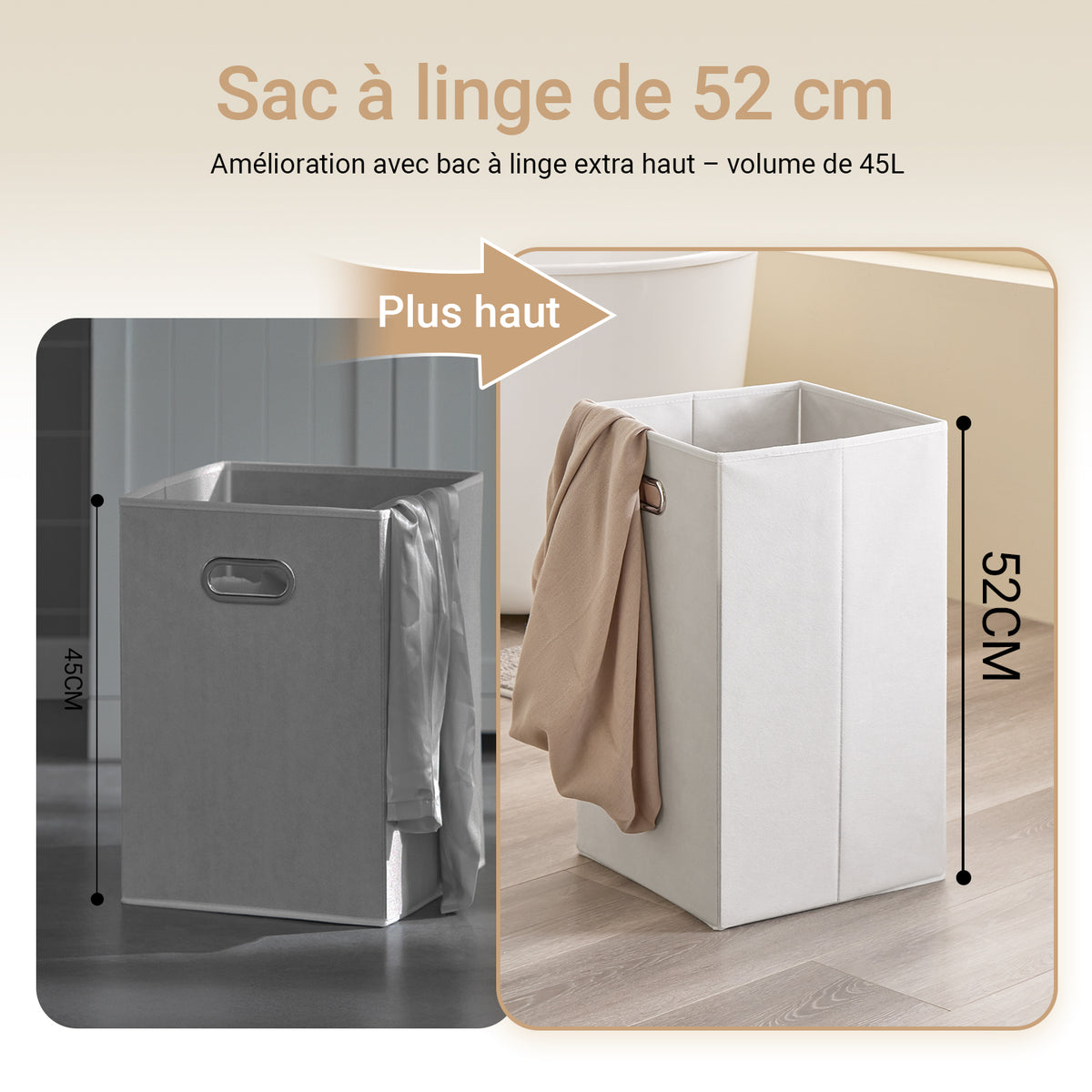 SoBuy BZR213-W Meuble Salle de Bain avec 3 Paniers à Linge – 2 Paniers Amovibles, Tri du Linge, Gain de Place, 78×38×90 cm, Blanc