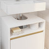 SoBuy BZR222-W Meuble Sous Lavabo Étroit – Découpe en U, 40 × 30 × 60 cm, Niche Ouverte, Blanc et Bois