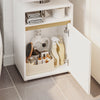 SoBuy BZR222-W Meuble Sous Lavabo Étroit – Découpe en U, 40 × 30 × 60 cm, Niche Ouverte, Blanc et Bois