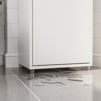 SoBuy BZR222-W Meuble Sous Lavabo Étroit – Découpe en U, 40 × 30 × 60 cm, Niche Ouverte, Blanc et Bois