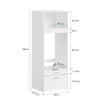 SoBuy BZR230-W Colonne de Buanderie 66 × 60,5 × 186 cm – 2 Tiroirs et Tringle Escamotable, Blanc