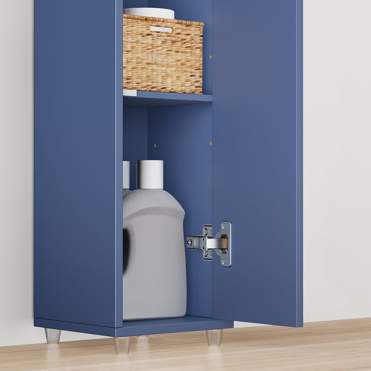 SoBuy BZR34-II-B Colonne Bleue Design – Meuble WC Ultra-Fin 20 cm, Décoratif, 180 cm