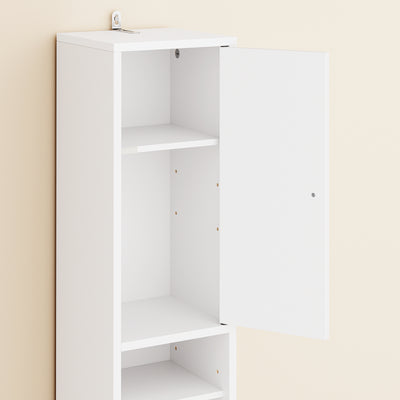 SoBuy BZR34-II-W Colonne Salle de Bain Étroite 20 cm – Rangement Gain de Place Blanc