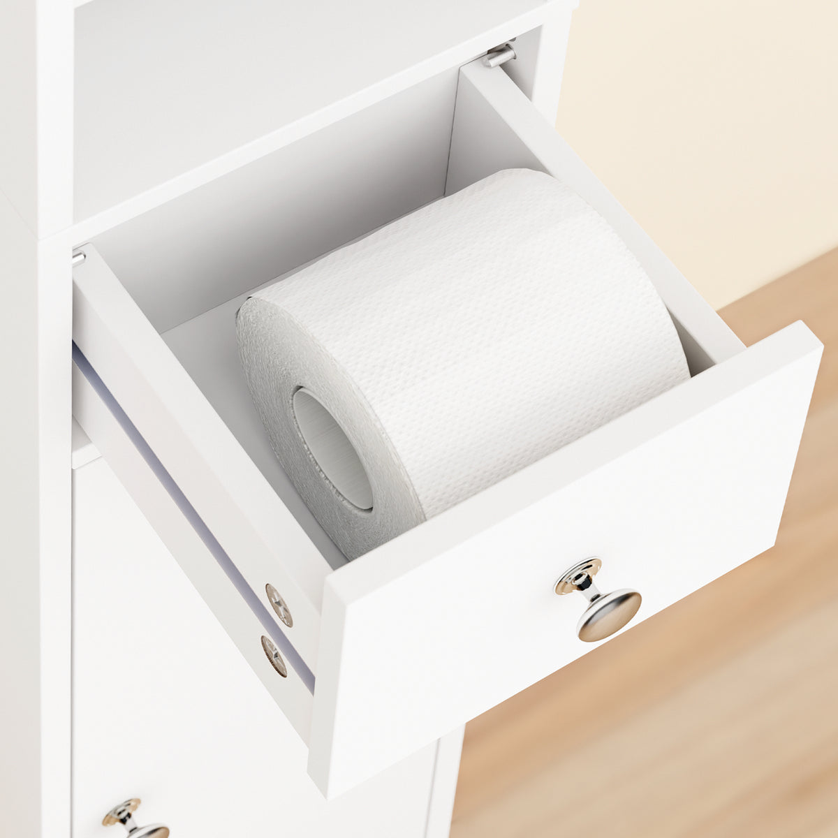 SoBuy BZR34-II-W Colonne Salle de Bain Étroite 20 cm – Rangement Gain de Place Blanc