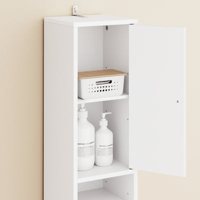 SoBuy BZR34-II-W Colonne Salle de Bain Étroite 20 cm – Rangement Gain de Place Blanc