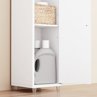 SoBuy BZR34-II-W Colonne Salle de Bain Étroite 20 cm – Rangement Gain de Place Blanc