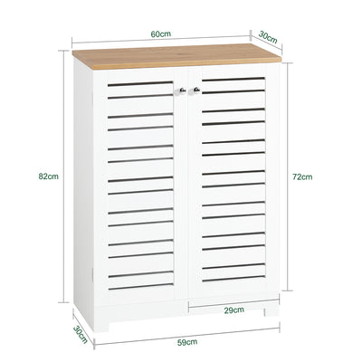 SoBuy BZR41-W Meuble Salle de Bain avec Étagères Réglables, Format Compact, Gain de Place, Usage Polyvalent, Rangement Optimisé – L60×P30×H82 cm, MDF, Blanc