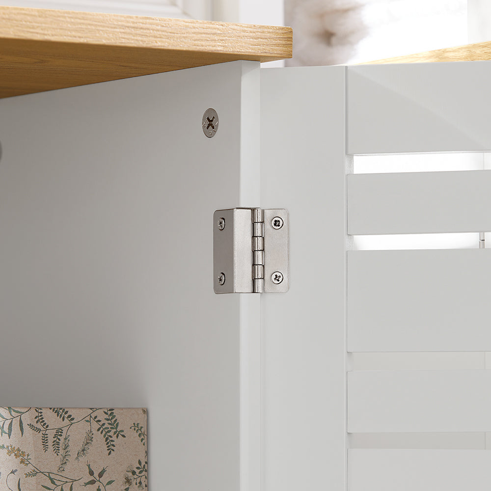 SoBuy BZR41-W Meuble Salle de Bain avec Étagères Réglables, Format Compact, Gain de Place, Usage Polyvalent, Rangement Optimisé – L60×P30×H82 cm, MDF, Blanc