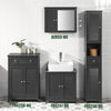 sebuyfr.comG238-DG Meuble Bas Salle de Bain avec Étagère Réglable, 1 Tiroir et 2 Portes, pour Salle de Bain et WC, Rangement Optimisé – L60×P35×H87 cm, Gris Foncé