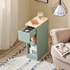 SoBuy FBT111-GR Table de Chevet Ultra-Fine avec Tiroir et Étagère – L20×P35×H60 cm, Charge max. 20 kg, MDF/PB E1, Vert