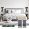 SoBuy FBT111-HGx2 Lot de 2 Tables de Chevet avec Tiroir, Gain de Place, pour Salon et Chambre, Rangement Optimisé, Design Fonctionnel – L20×P35×H60 cm, Gris
