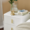 SoBuy FBT115-W Table de Chevet - Table de Nuit avec 2 tiroirs, Table d'appoint pour Chambre à Coucher - Meuble de Rangement Moderne, Blanc L40 x P40 x H47 cm