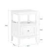 SoBuy FBT131-W Table de Chevet, Table d'Appoint, Bout de Canapé avec 1 Tiroir, Table de Nuit Convient pour Tout Lit et Toute Chambre, Blanc, 45 x 35 x 60 cm