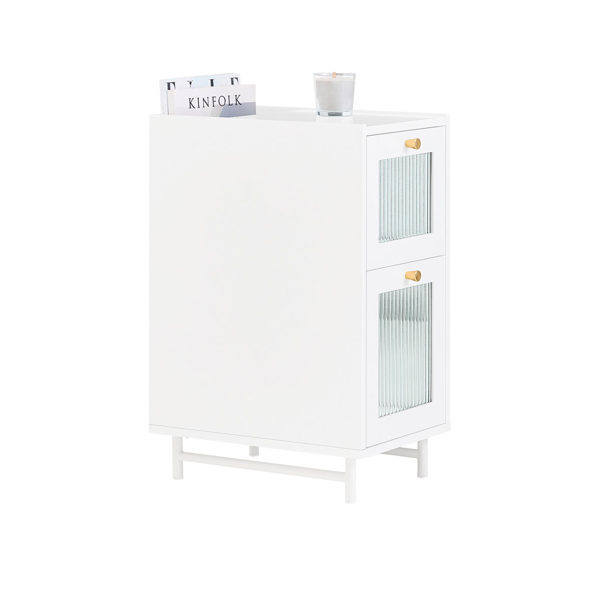 SoBuy FBT139-W Bout de canapé avec 2 tiroirs Table de Nuit Table de Chevet Table d'appoint Table Téléphone