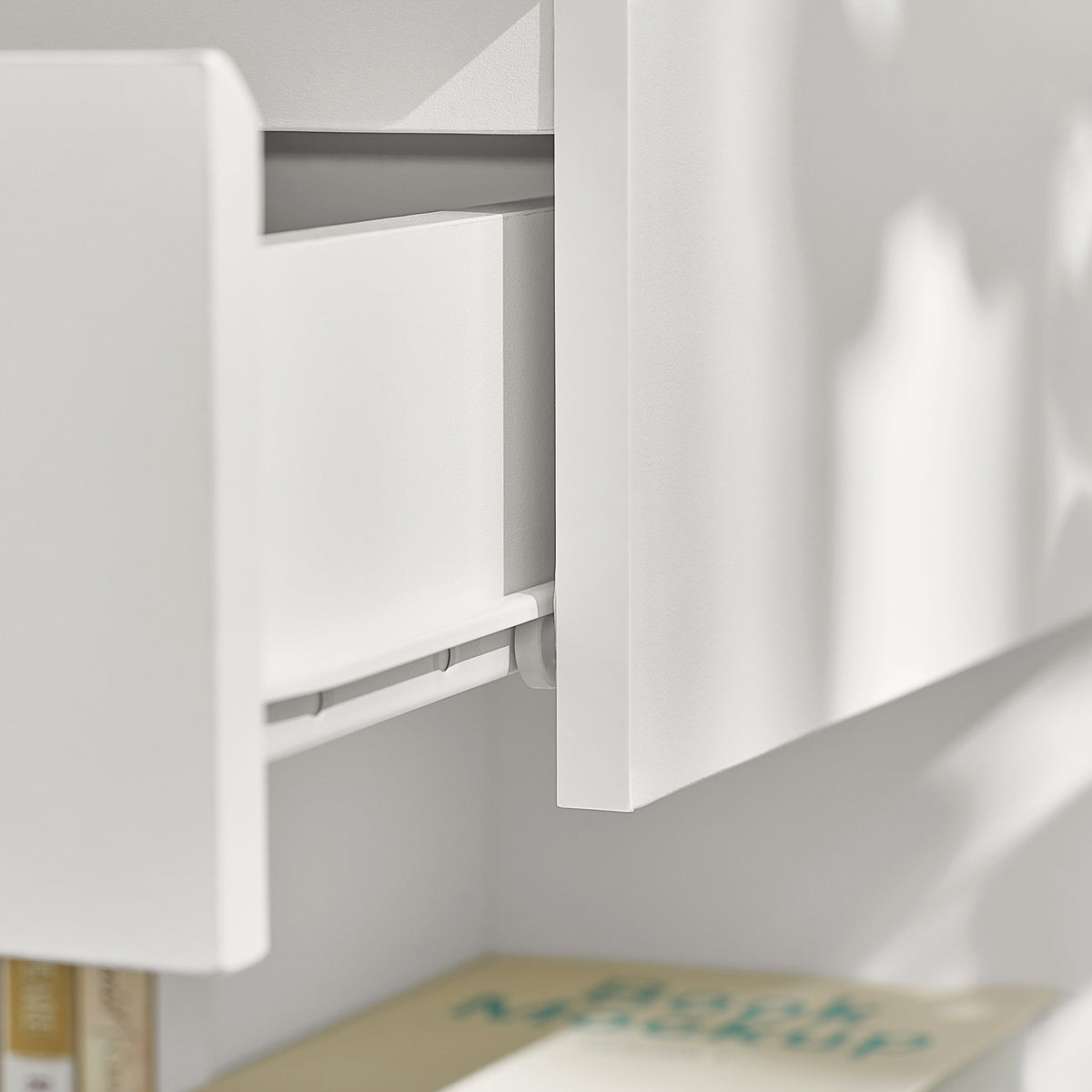 SoBuy FBT49-Wx2 Lot de 2 Table de Chevet - Table de Nuit avec 1 tiroir et 2 étagères, Table d'appoint pour Chambre à Coucher - Meuble de Rangement Moderne L39 x P39 x H65 cm Blanc
