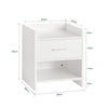 SoBuy FBT66-W Table de Chevet Table de Nuit Bout de Canapé avec 1 Tiroir 1 Niche Blanc