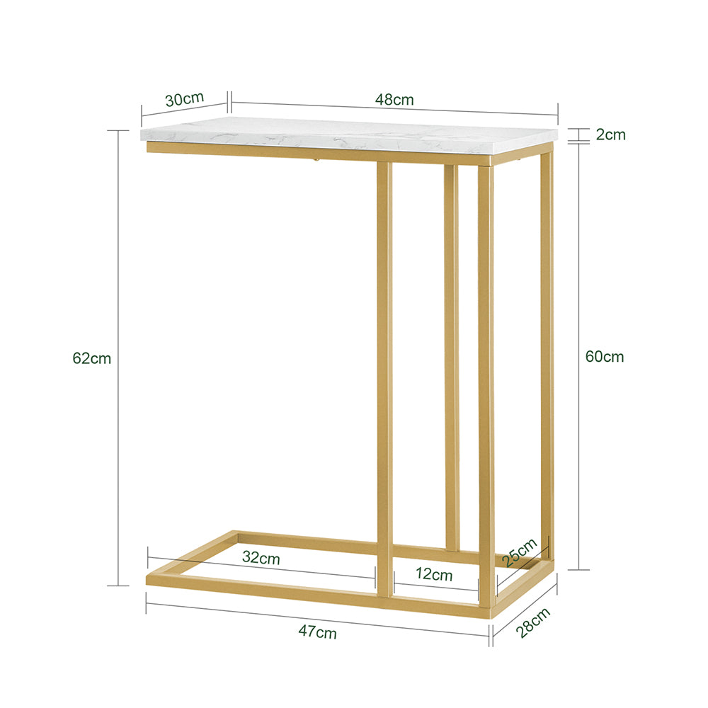 SoBuy FBT87-G Table d’Appoint Moderne Bout de canapé à Café Table de Chevet Effet Marbre