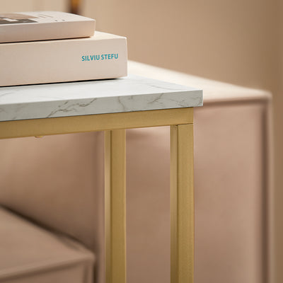 SoBuy FBT87-G Table d’Appoint Moderne Bout de canapé à Café Table de Chevet Effet Marbre