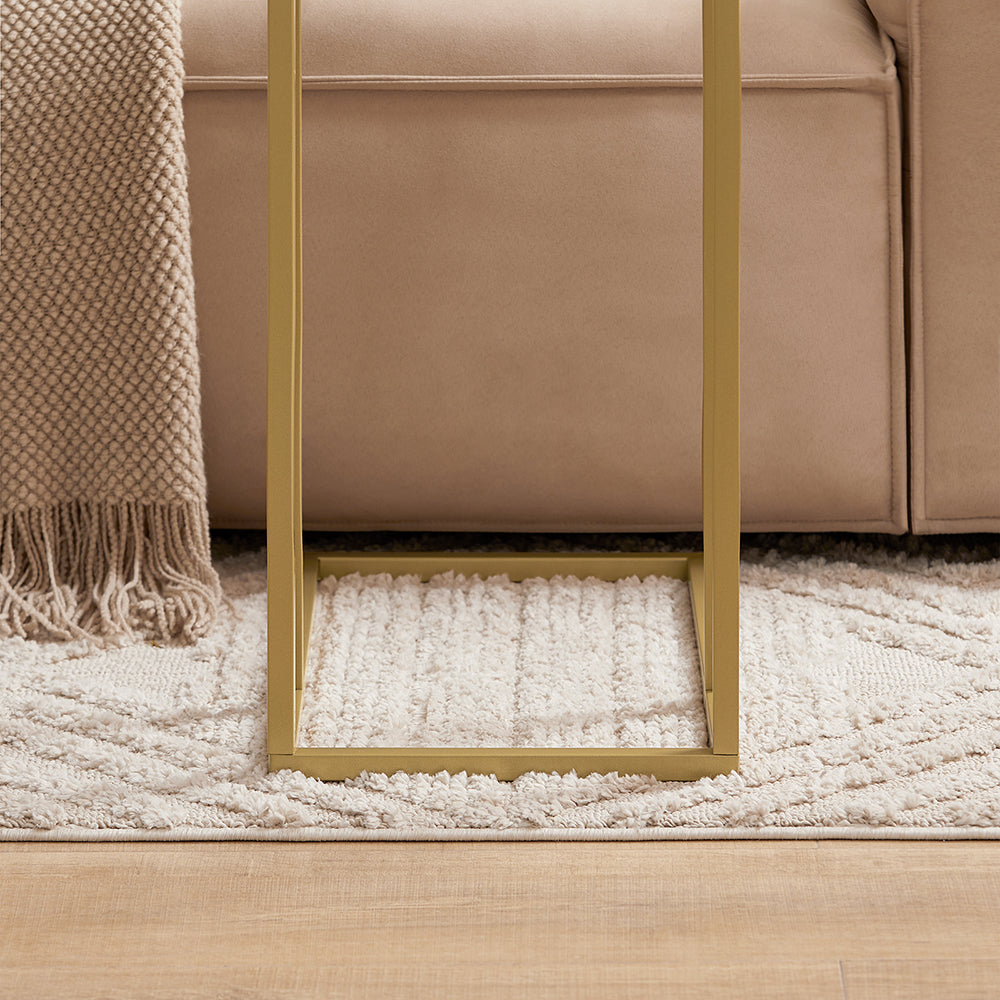 SoBuy FBT87-G Table d’Appoint Moderne Bout de canapé à Café Table de Chevet Effet Marbre