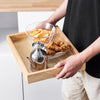 SoBuy FKW123-WN Petit Ìlot de Cuisine à Roulettes – Plan en Bois d'Hévéa, Plateau Extractible, 2 Tiroirs, 72×40×84 cm, Blanc