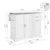 SoBuy FKW128-II-ST Îlot de Cuisine Mobile avec Plan Inox Rabattable – 2 Tiroirs, 130 × 46–71 × 91 cm, Blanc