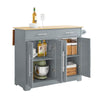 SoBuy FKW129-HG Desserte Cuisine avec Roues Cachées, 2 Tiroirs, Étagères Réglables et Porte-serviette – L115×P68,7×H91 cm, Charge 98 kg, MDF + PB, Gris