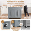 SoBuy FKW129-HG Desserte Cuisine avec Roues Cachées, 2 Tiroirs, Étagères Réglables et Porte-serviette – L115×P68,7×H91 cm, Charge 98 kg, MDF + PB, Gris