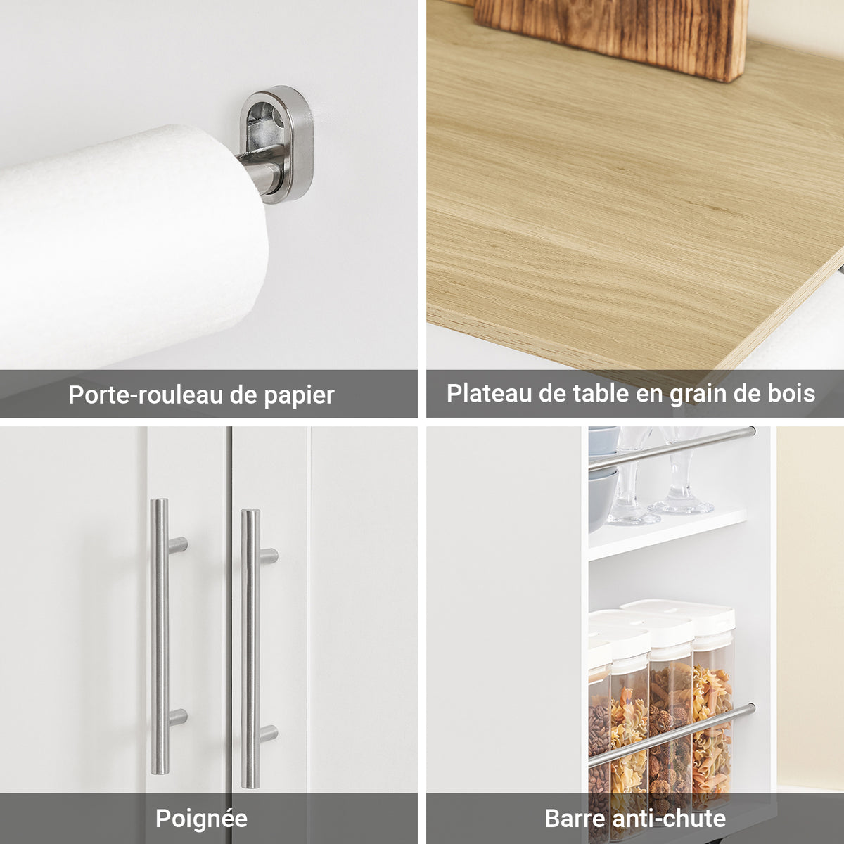 SoBuy FKW133-WN Desserte Cuisine avec Roulettes et Tiroir, Mobile, pour Cuisine et Salle à Manger, Rangement Optimisé, Usage Quotidien – L99×P40×H85 cm, Blanc