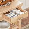 SoBuy FKW24-II-N Desserte de Cuisine sur Roulettes en Bois d'Hévéa – 2 Tiroirs, 2 Étagères, Meuble Cuisine Compact 80×40×90 cm