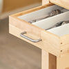 SoBuy FKW24-II-N Desserte de Cuisine sur Roulettes en Bois d'Hévéa – 2 Tiroirs, 2 Étagères, Meuble Cuisine Compact 80×40×90 cm