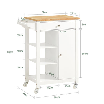 SoBuy FKW46-WN Desserte roulante Chariot de cuisine de service Meuble de Rangement