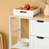 SoBuy FKW79-W Desserte Cuisine avec Roulettes et 3 Tiroirs, Mobile, pour Cuisine et Salle à Manger, Rangement Optimisé, Usage Quotidien – L68×P38×H85 cm, Blanc