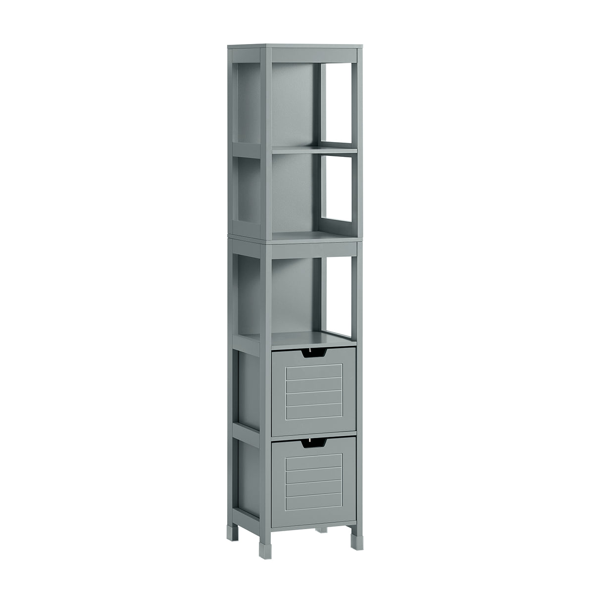 sebuyfr.comG126-SG Meuble Colonne Salle de Bain Meuble de Rangement avec 4 Étagères et 2 Tiroirs Modulables Petit Salle de Bain 