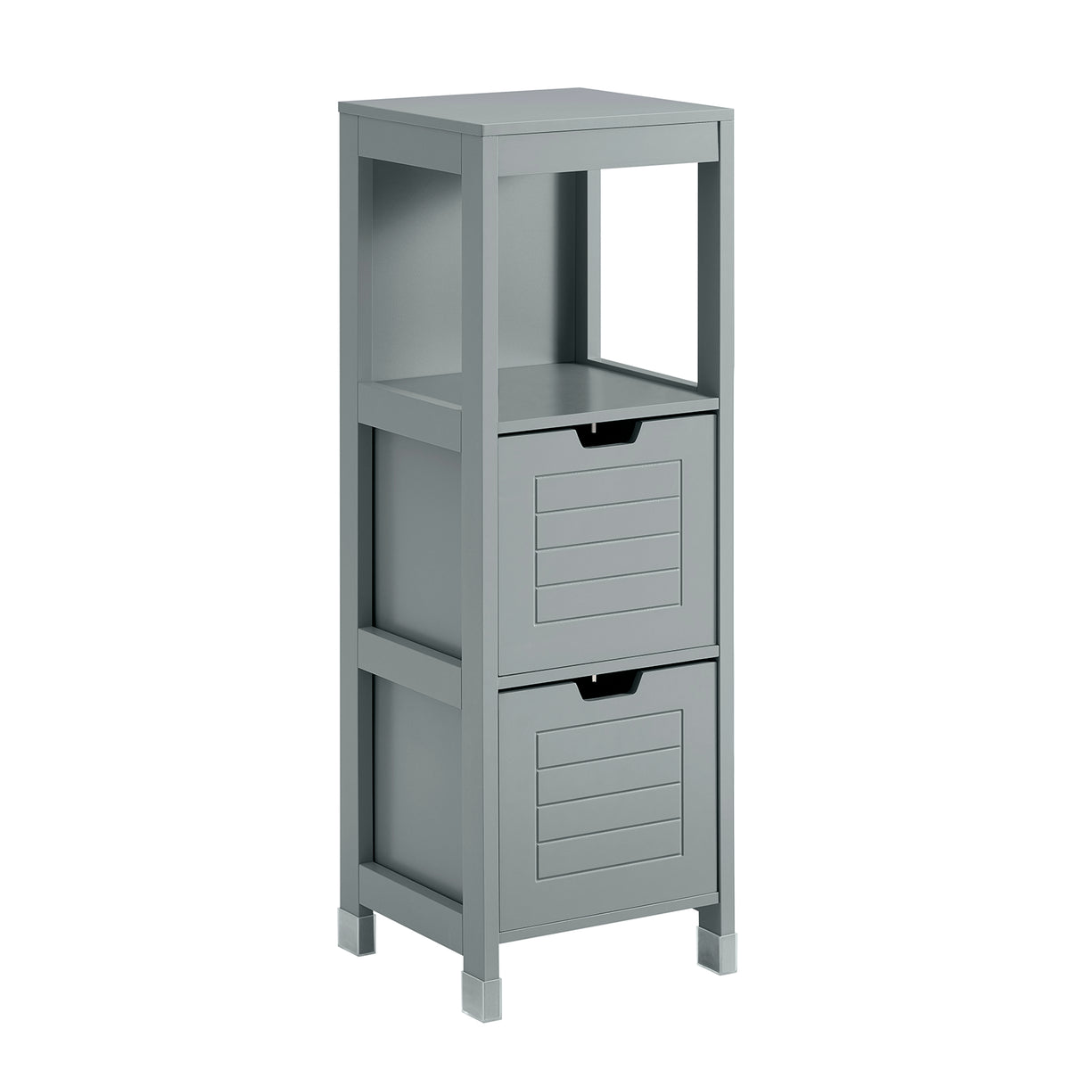 sebuyfr.comG127-SG Meuble Salle de Bain Commode – Petit Meuble Rangement avec 2 Paniers – Colonne Compacte pour Toilette en Bois