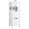sebuyfr.comG127-W Meuble Salle de Bain Commode – Petit Meuble Rangement avec 2 Paniers – Colonne Compacte pour Toilette en Bois,