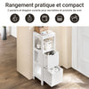 sebuyfr.comG127-W Colonne Salle de Bain avec 2 Paniers, Format Compact, Design Moderne, pour Salle de Bain et WC, Rangement Optimisé – L30×P30×H89 cm, Bois, Blanc