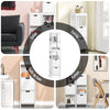 sebuyfr.comG127-W Colonne Salle de Bain avec 2 Paniers, Format Compact, Design Moderne, pour Salle de Bain et WC, Rangement Optimisé – L30×P30×H89 cm, Bois, Blanc