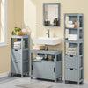 sebuyfr.comG128-SG Meuble sous Lavabo avec Portes Coulissantes, Format Compact, Résistant à l’Humidité, pour Salle de Bain et WC – L60×P30×H60 cm, Bois, Gris