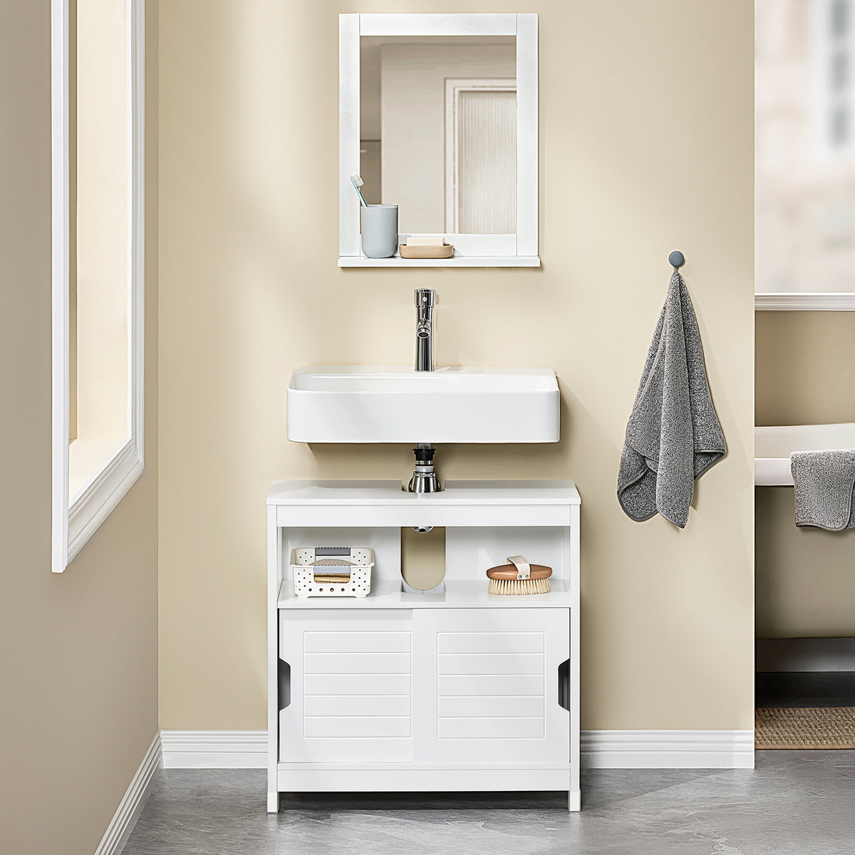 sebuyfr.comG128-W Meuble Sous-Lavabo Meuble pour lavabo suspendu