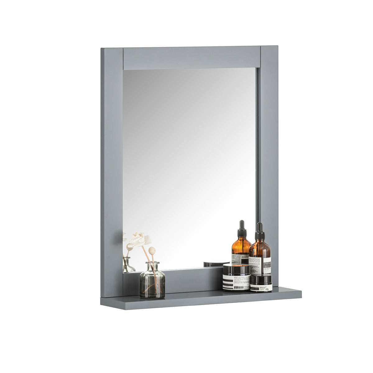 sebuyfr.comG129-SG Armoire Murale Salle de Bain avec Miroir Meuble Haut Suspendu Étagère Murale de Rangement Compacte Idéal pour