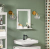 sebuyfr.comG129-W Armoire Murale Salle de Bain avec Miroir, Format Compact, pour Salle de Bain et WC, Rangement Optimisé, Usage Quotidien – L40×P10×H49 cm, Blanc